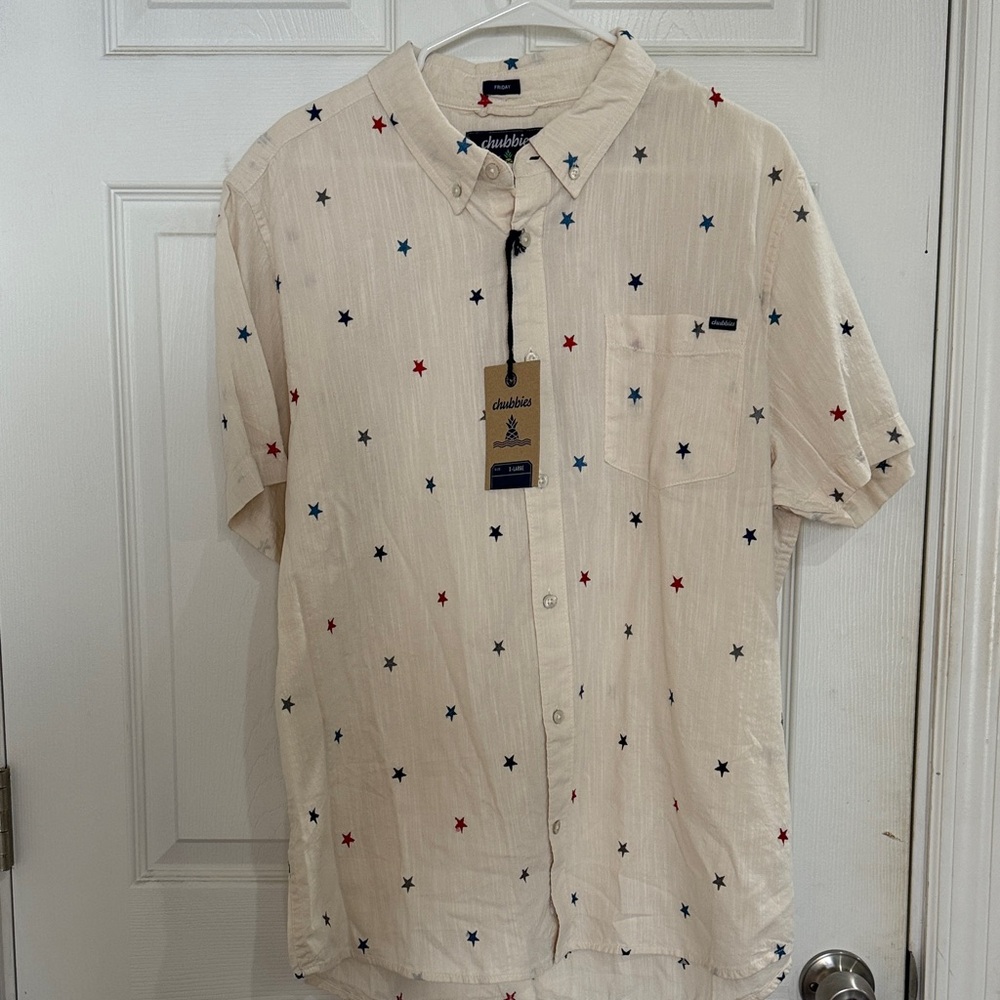 NWT Chubbies The All Stars No Stripes (resort weave Friday shirt) XL